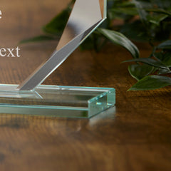 Large Jade Glass Personalised 15cm Male Athlete Trophy Award Engraved