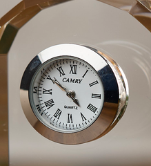 Personalised Retirement Gift Crystal Glass Clock Its 5 o'clock Everywhere