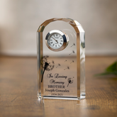 Personalised Condolence Gift Crystal Glass Clock Brother In Loving Memory Personalised Crystal Glass ukgiftstoreonline