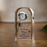 Personalised Condolence Gift Crystal Glass Clock Dad In Loving Memory Personalised Crystal Glass ukgiftstoreonline