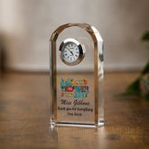 Personalised Best Teacher Ever Crystal Glass Clock Gift