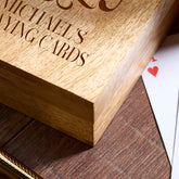 Personalised Wooden Playing Single Card Box Gift Name Monogram