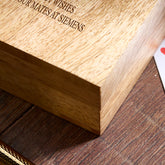 Personalised Wooden Playing Single Card Box Retirement Gift Playing Cards