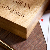 Personalised Wooden Playing Single Card Box Gift Family Playing Cards