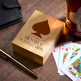 Personalised Wooden Playing Single Card Box Gift Spades Symbol