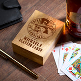 Personalised Wooden Playing Single Card Box Gift King Of Gambling
