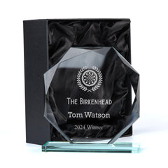 Large Jade Glass Personalised 15cm Darts Trophy Award Engraved
