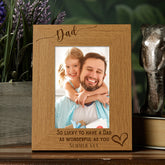 Personalised Dad Love Heart Engraved Portrait Photo Frame Gift
