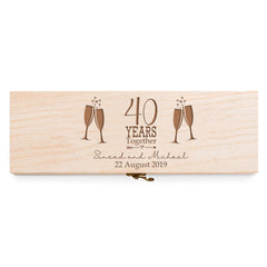 Personalised 40th Anniversary Champagne or Wine Bottle Holder Gift