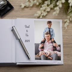 Daddy Word Heart White Photo Picture Album 50 x 6"x4" Dad Photo Album ukgiftstoreonline