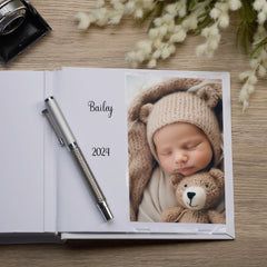 Personalised Teddy Design Baby Boy Photo Album