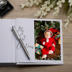 Personalised Baby Girl First Christmas Photo Album In Gift Box