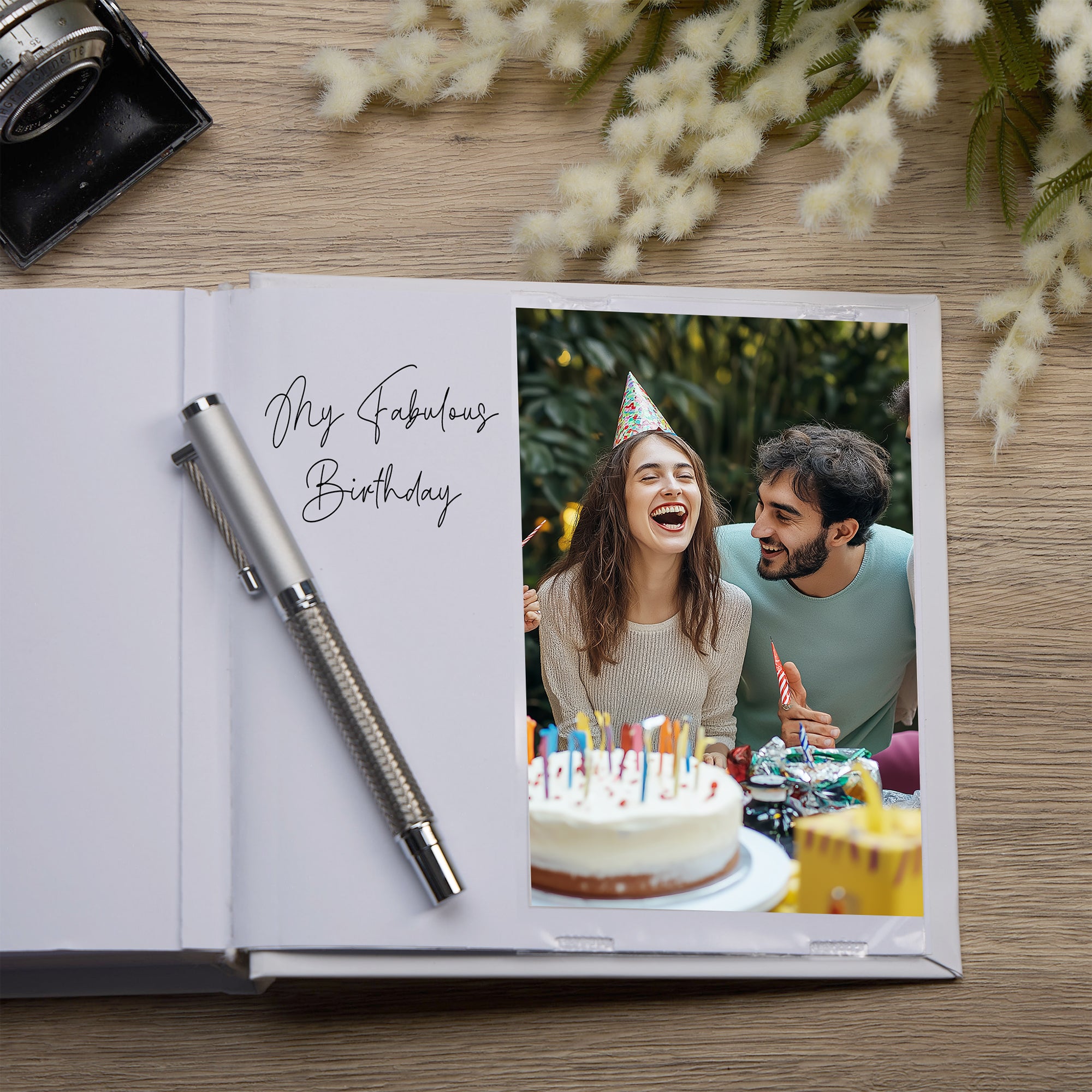 30th Birthday White Photo Album Gift For Her Or Him With Laurel Wreath photo album ukgiftstoreonline