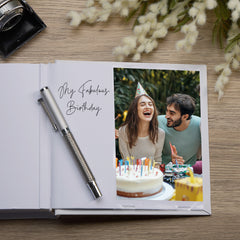 30th Birthday White Photo Album Gift For Her Or Him With Laurel Wreath photo album ukgiftstoreonline