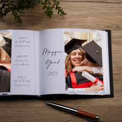 Black Graduation Congratulations Photo Album Gift With Hat