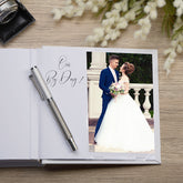 Personalised Wedding Photo Album Gift With Pink Floral Wreath Design