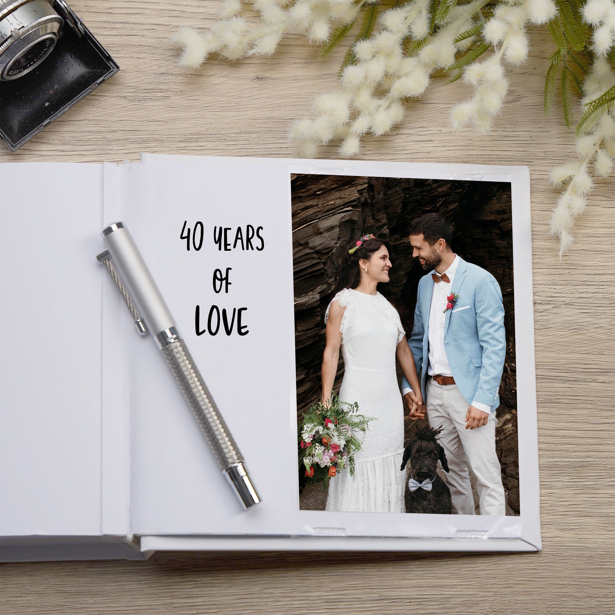 ukgiftstoreonline 40th Anniversary Gift Photo Album For 50 x 6 by 4 Photos Anniversary Photo Album ukgiftstoreonline