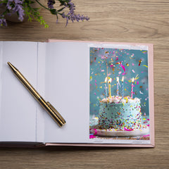 80th Birthday Pink Photo Album Gift With Butterflies 50 x 6" x 4" Photos