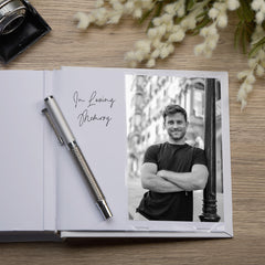 Personalised Son In Loving Memory White Album With Photo For 50 x 6x4 Photos