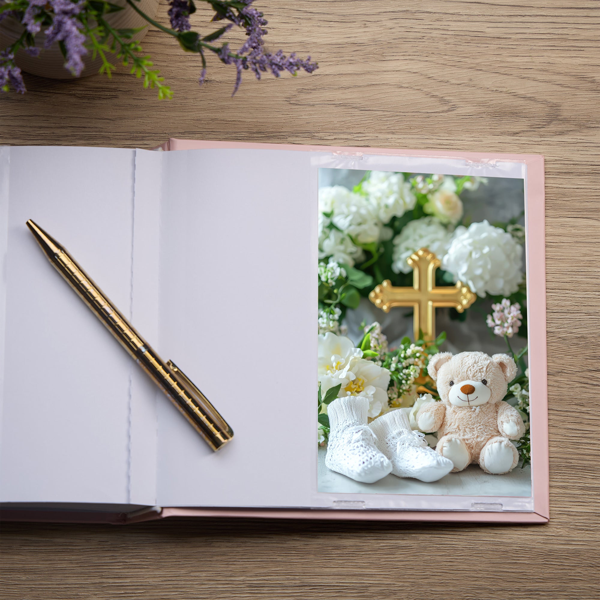 Christening Gift Pink Photo Album With Cross For 50 x 6 by 4 Photos photo album ukgiftstoreonline
