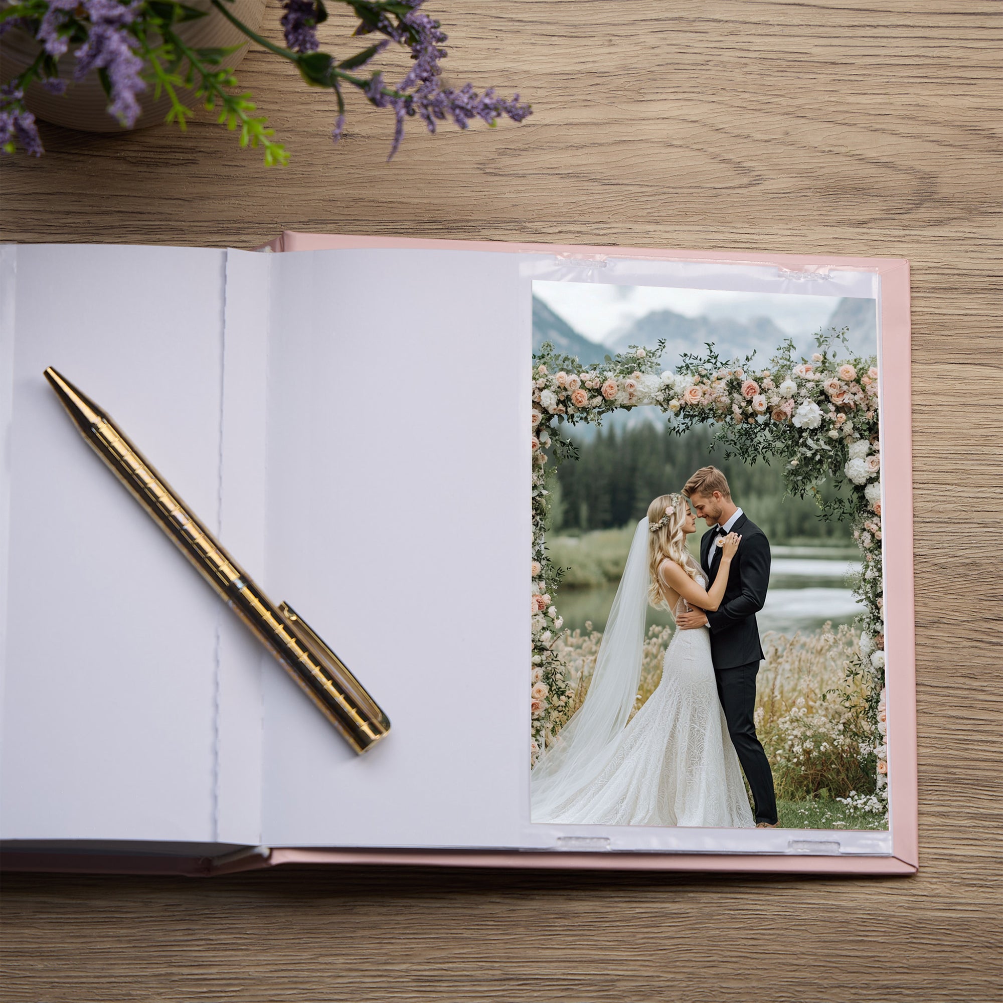 Our Wedding Day Memories Pink Photo Album Gift For 50 x 6 by 4 Photos photo album ukgiftstoreonline