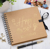 50th Birthday Memory Scrapbook Album With Present Design Various Colours Available