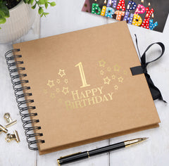 1st Birthday Memory Scrapbook Album With Star Design Various Colours Available