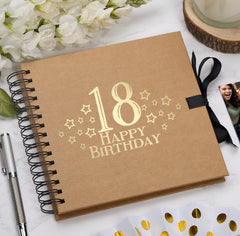 18th Birthday Memory Scrapbook Album With Star Design Various Colours Available