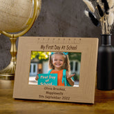 Personalised First Day At School Landscape Photo Frame