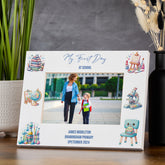 Personalised First Day At School Fun White Photo Frame