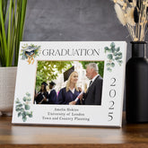 Personalised Graduation White Wooden Photo Frame With Green Elements Photo Frame ukgiftstoreonline Landscape