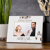Personalised White Wooden Engraved Photo Frames Prom Night Girl