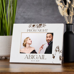 Personalised White Wooden Engraved Photo Frames Prom Night Girl