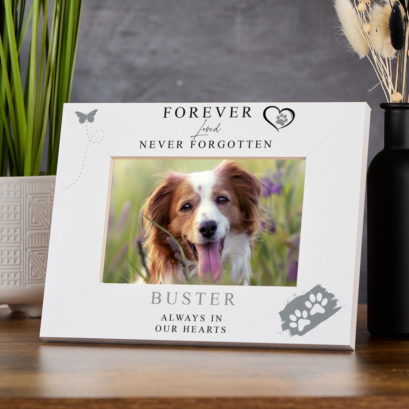 Personalised Pet Loss Memorial Photo Frame Forever Loved Never Forgotten Photo Frame ukgiftstoreonline Landscape