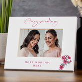 Personalised Wooden White Photo Frame with Custom Wording, Wedding, Anniversary, Birthday any occasion Gift For Her