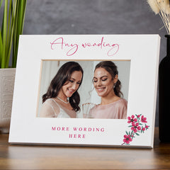 Personalised Wooden White Photo Frame with Custom Wording, Wedding, Anniversary, Birthday any occasion Gift For Her