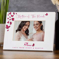 Personalised Thank you Mother Of The Bride White Photo Frame Gift With Butterflies Photo Frame ukgiftstoreonline Landscape