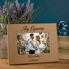 Personalised Wooden Photo 8 x 10 Frame Custom Engraved Any Message