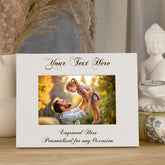 Personalised Wooden Photo Frames Custom Engraved Any Message Multiple Sizes Cursive Text