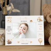 Personalised Baby Photo Frame With Birth Details and Cute Teddy Design