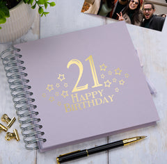 21st Birthday Memory Scrapbook Album With Star Design Various Colours Available