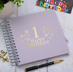 1st Birthday Memory Scrapbook Album With Star Design Various Colours Available