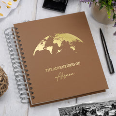 Personalised Adventure Holiday Travel Photo Album Gift With Globe