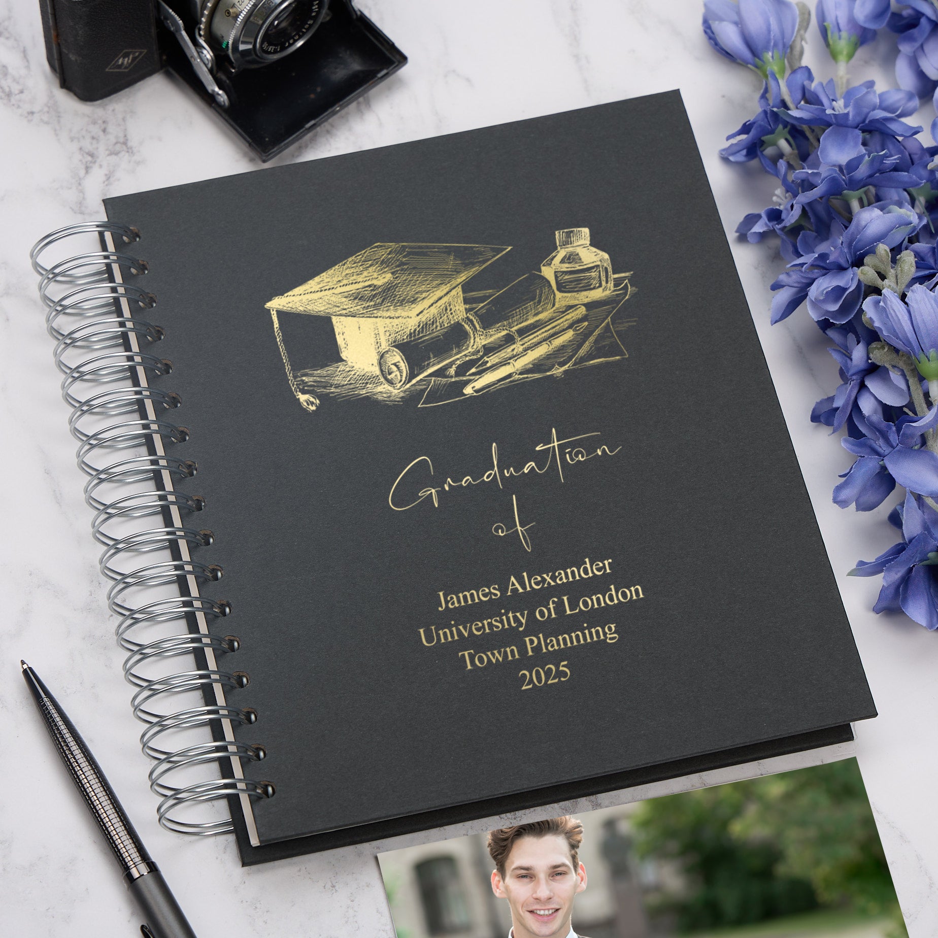 Personalised Graduation Keepsake Photo Album Memory Book With Sketch Design Photo Album ukgiftstoreonline