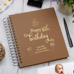Personalised Elegant Any age Birthday Photo Album Gift 16th, 18th, 21st, 30th, 40th, 50th, 60th, 70th, 80th