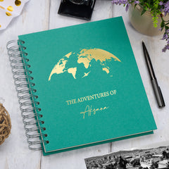 Personalised Adventure Holiday Travel Photo Album Gift With Globe