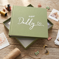Daddy Photo Album With Leaf Design For 50 x 6 by 4 Photos Green Cover and Gift Box photo album ukgiftstoreonline