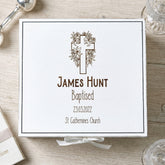 Personalised Baptism White Keepsake Box With Cross Design Keepsake Box ukgiftstoreonline