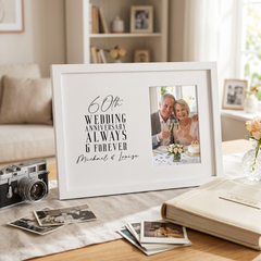 Personalised 60th Wedding Anniversary Photo Frame Gift For Couple Anniversary Photo Frame ukgiftstoreonline