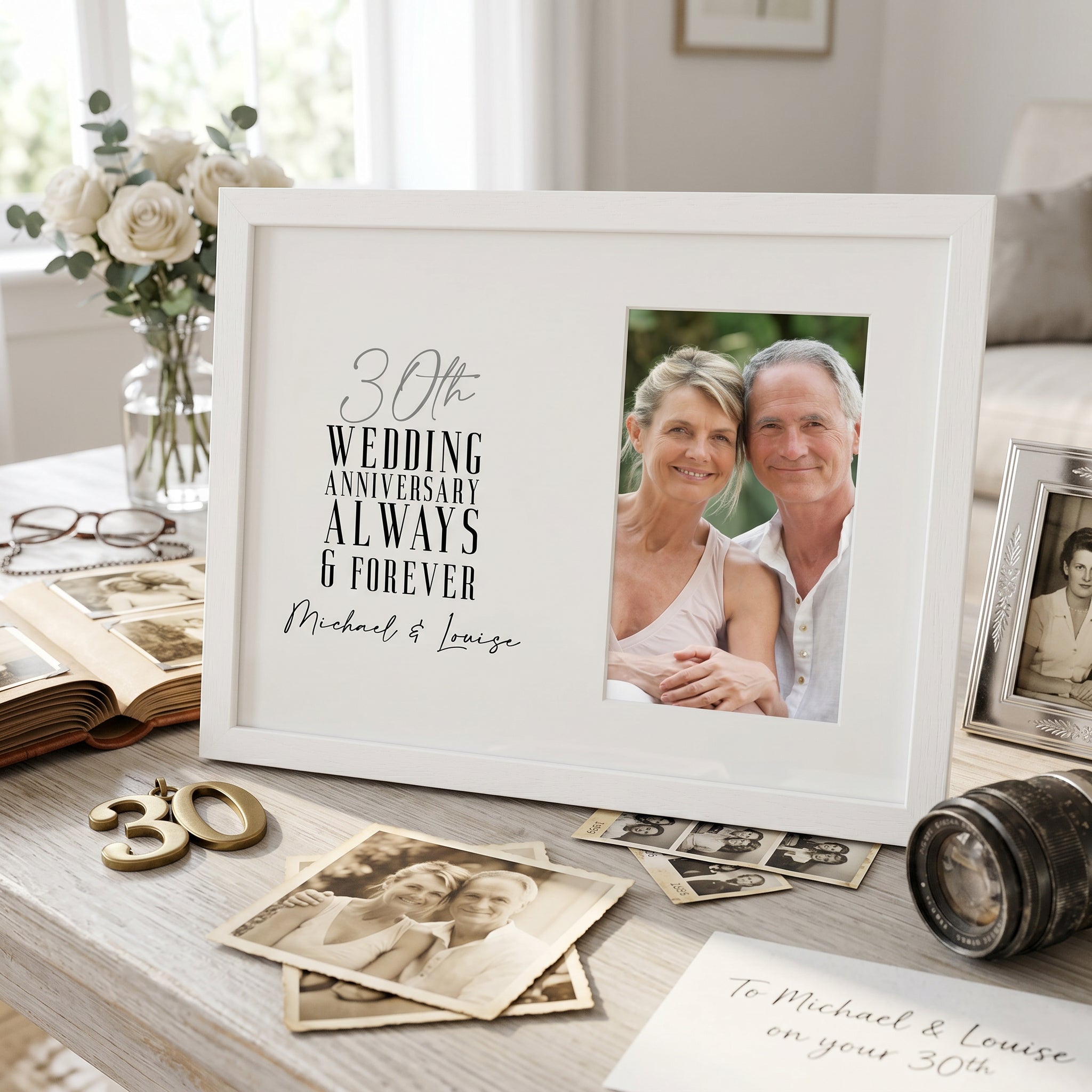 Personalised 30th Wedding Anniversary Photo Frame Gift For Couple Anniversary Photo Frame ukgiftstoreonline